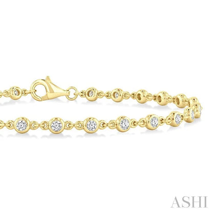 Bezel Set Diamond Station Bracelet