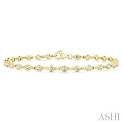 Bezel Set Diamond Station Bracelet
