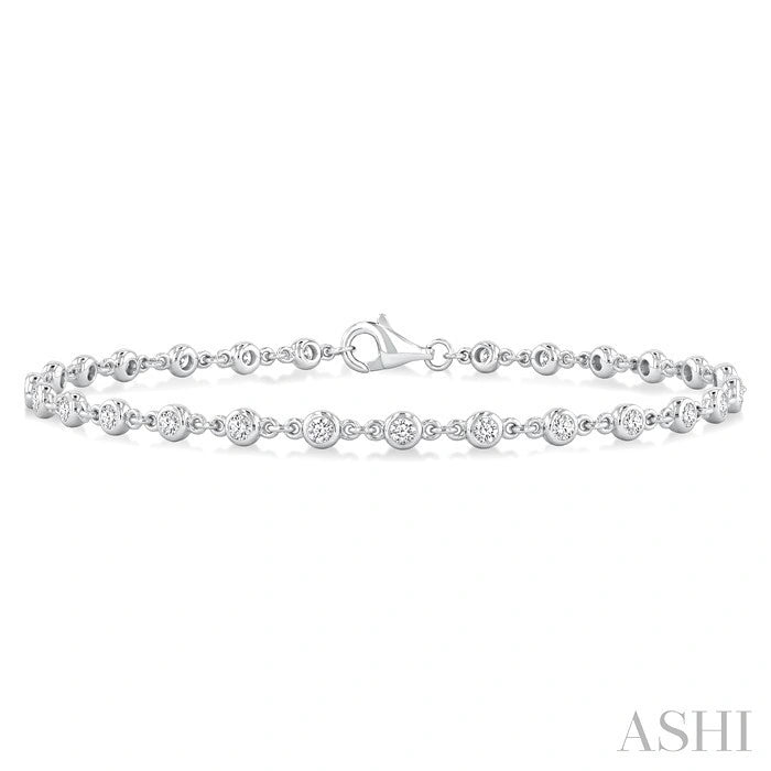Bezel Set Diamond Station Bracelet