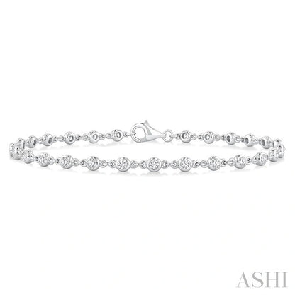 Bezel Set Diamond Station Bracelet
