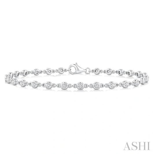 Bezel Set Diamond Station Bracelet