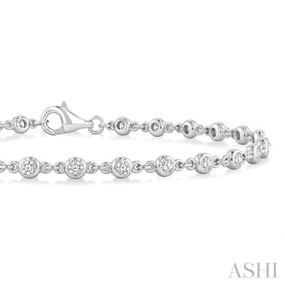 Bezel Set Diamond Station Bracelet