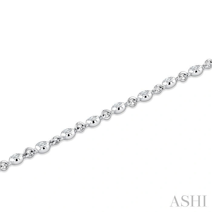 Bezel Set Diamond Station Bracelet