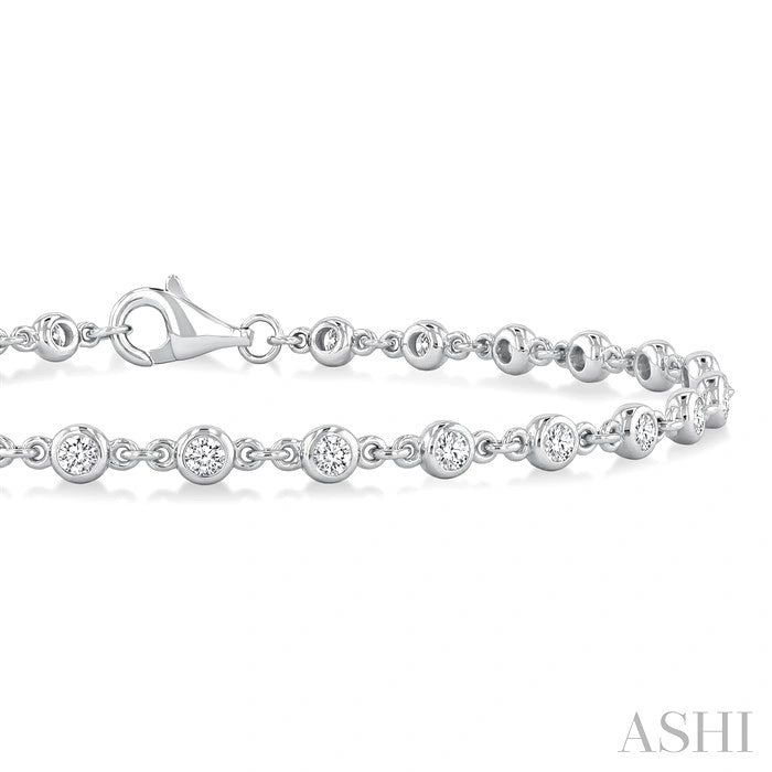 Bezel Set Diamond Station Bracelet