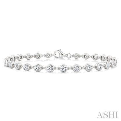 Bezel Set Diamond Station Bracelet