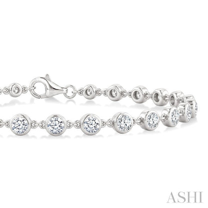 Bezel Set Diamond Station Bracelet