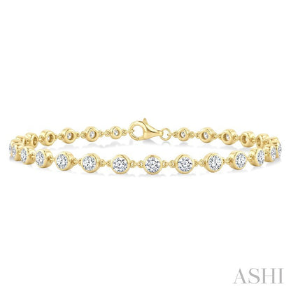 Bezel Set Diamond Station Bracelet