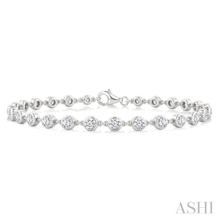 Bezel Set Diamond Station Bracelet
