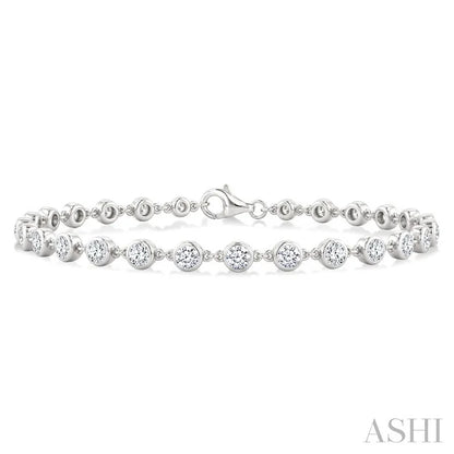 Bezel Set Diamond Station Bracelet