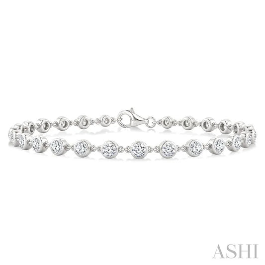 Bezel Set Diamond Station Bracelet