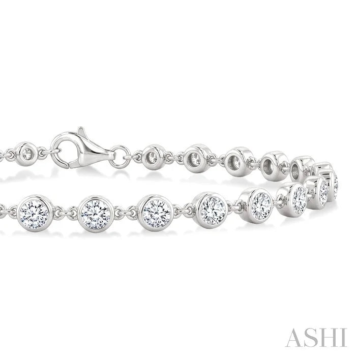 Bezel Set Diamond Station Bracelet