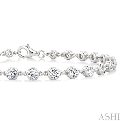 Bezel Set Diamond Station Bracelet