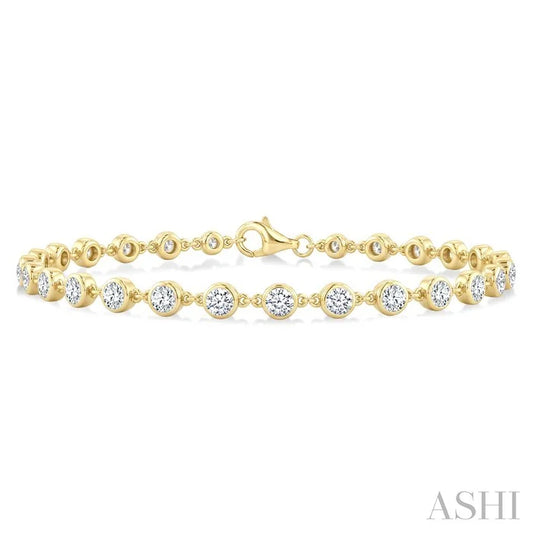 Bezel Set Diamond Station Bracelet