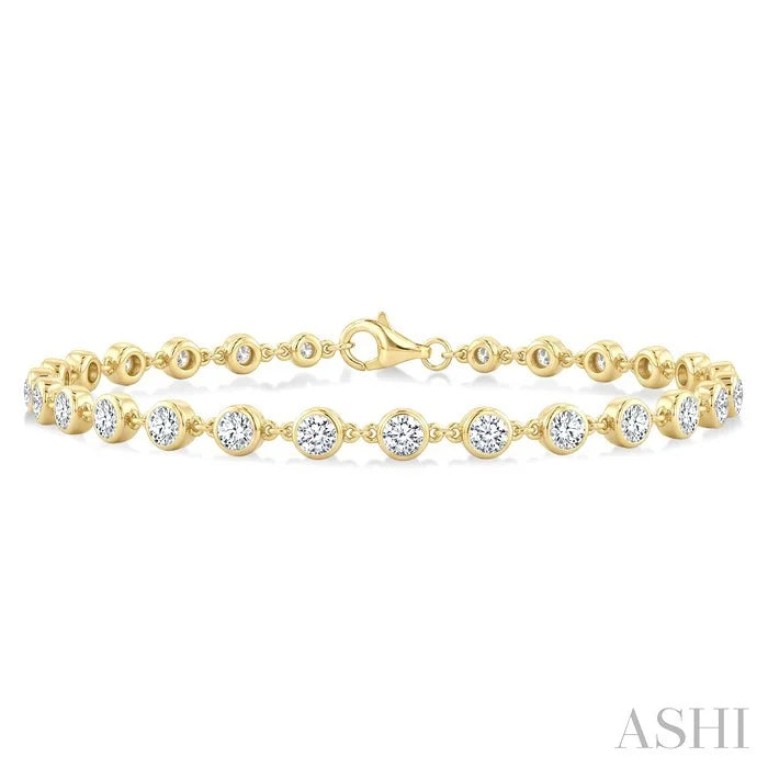 Bezel Set Diamond Station Bracelet