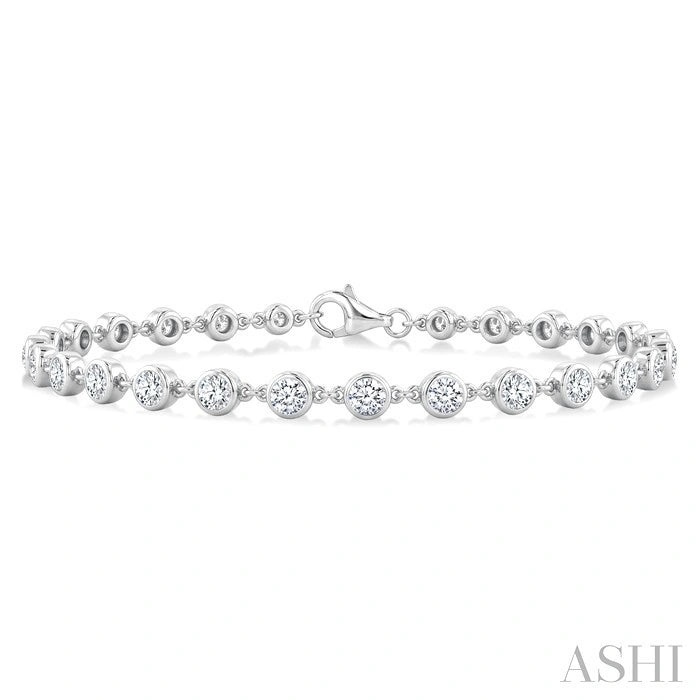 Bezel Set Diamond Station Bracelet
