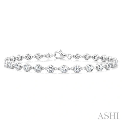 Bezel Set Diamond Station Bracelet