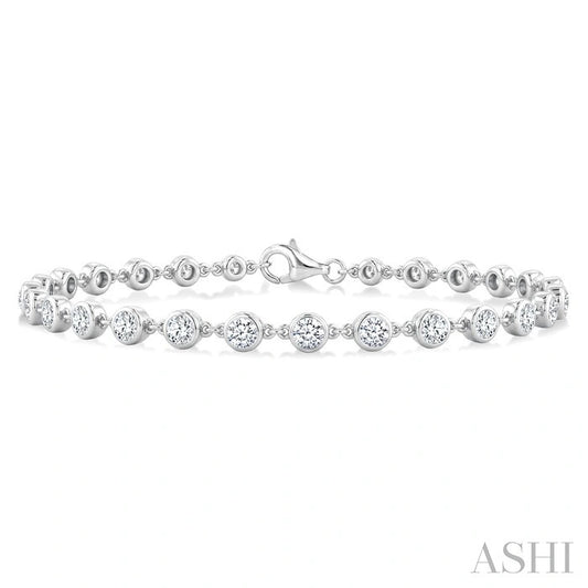 Bezel Set Diamond Station Bracelet