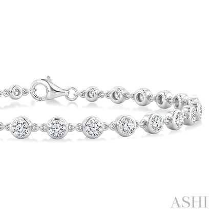 Bezel Set Diamond Station Bracelet