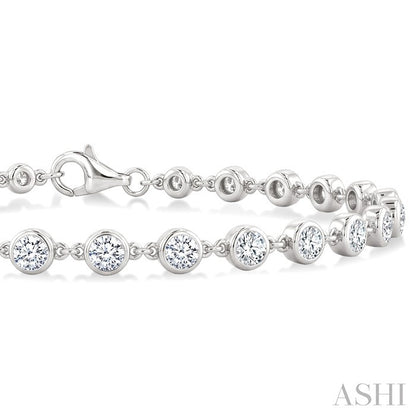 Bezel Set Diamond Station Bracelet