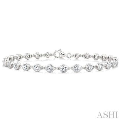 Bezel Set Diamond Station Bracelet