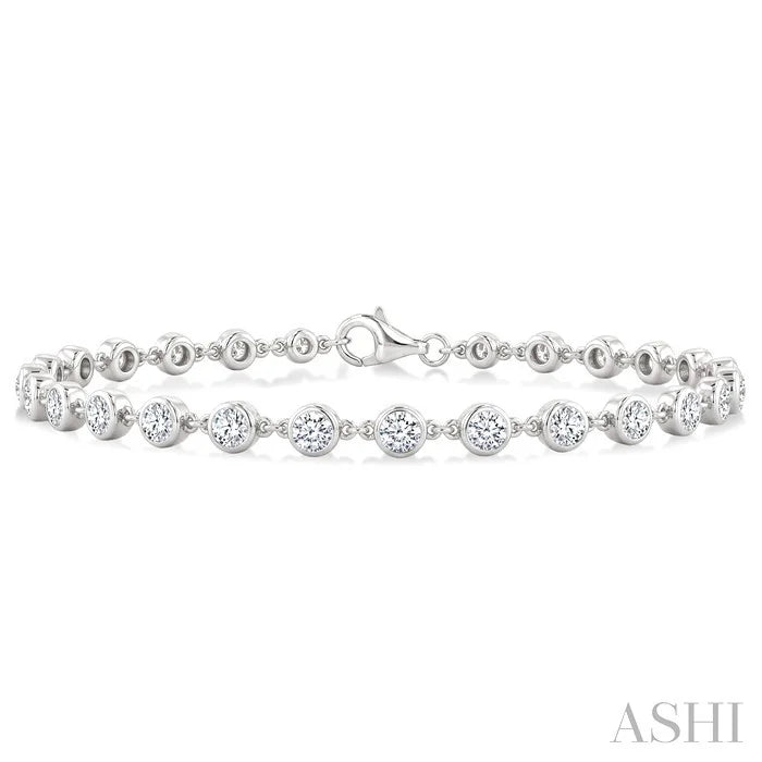 Bezel Set Diamond Station Bracelet