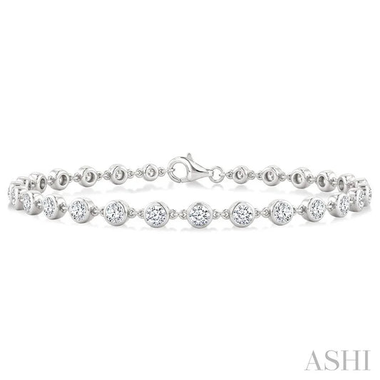 Bezel Set Diamond Station Bracelet