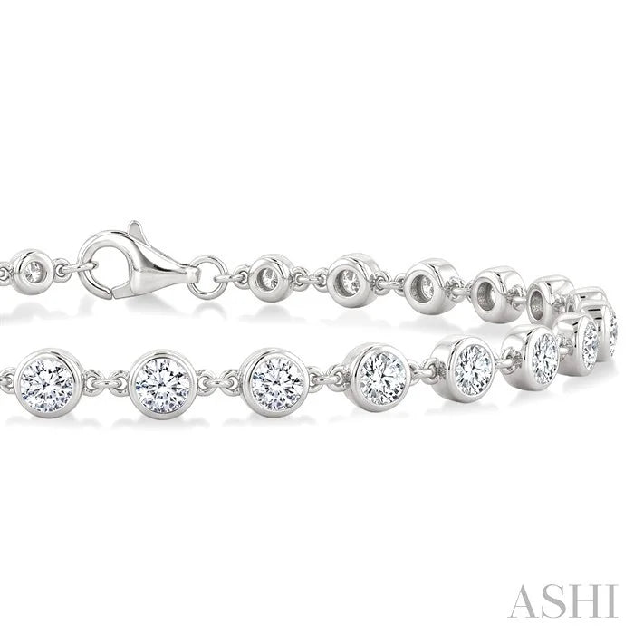 Bezel Set Diamond Station Bracelet