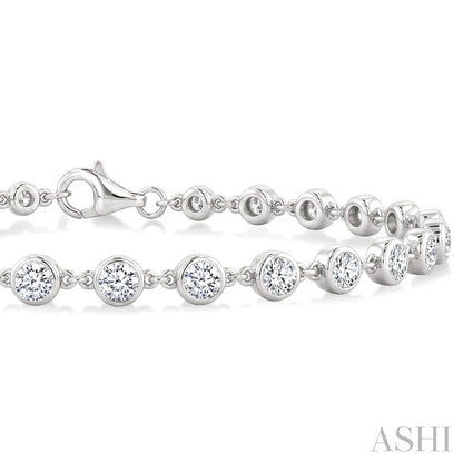 Bezel Set Diamond Station Bracelet