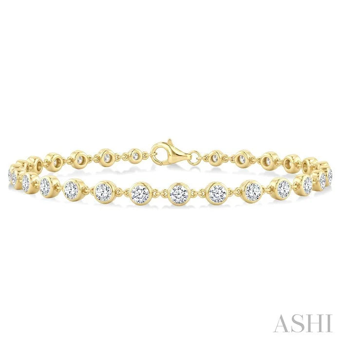 Bezel Set Diamond Station Bracelet