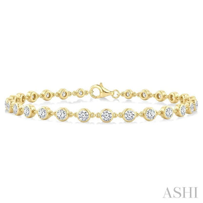 Bezel Set Diamond Station Bracelet