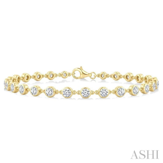 Bezel Set Diamond Station Bracelet