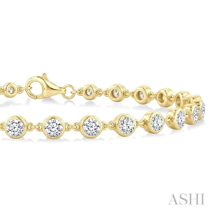 Bezel Set Diamond Station Bracelet