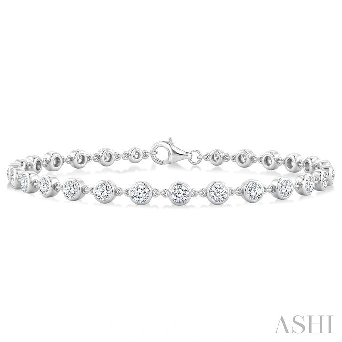 Bezel Set Diamond Station Bracelet
