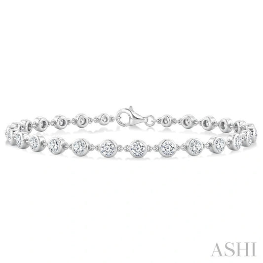Bezel Set Diamond Station Bracelet