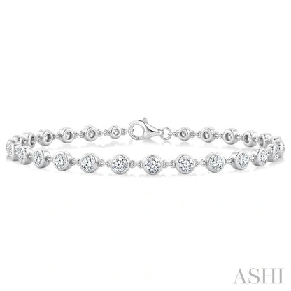 Bezel Set Diamond Station Bracelet