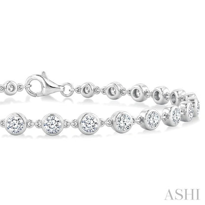 Bezel Set Diamond Station Bracelet