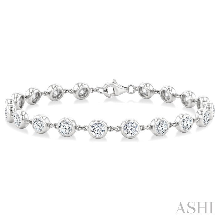 Bezel Set Diamond Station Bracelet
