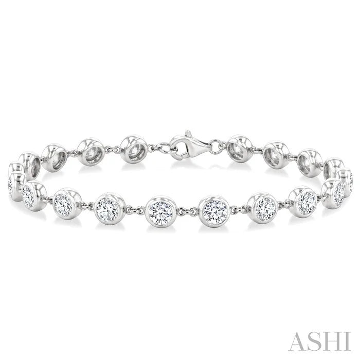 Bezel Set Diamond Station Bracelet