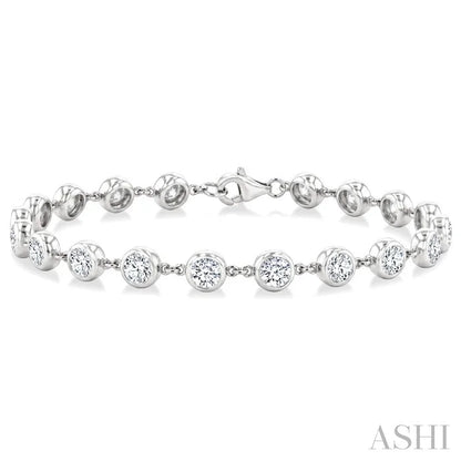 Bezel Set Diamond Station Bracelet