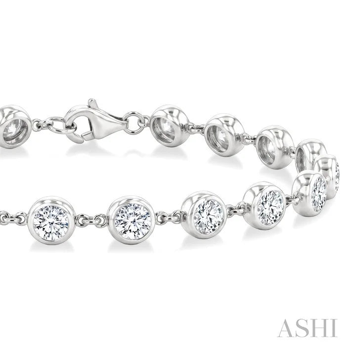 Bezel Set Diamond Station Bracelet