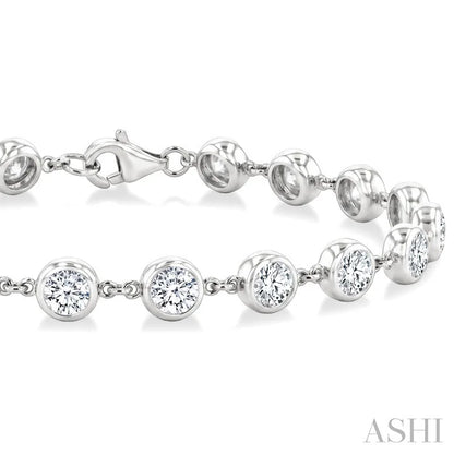 Bezel Set Diamond Station Bracelet