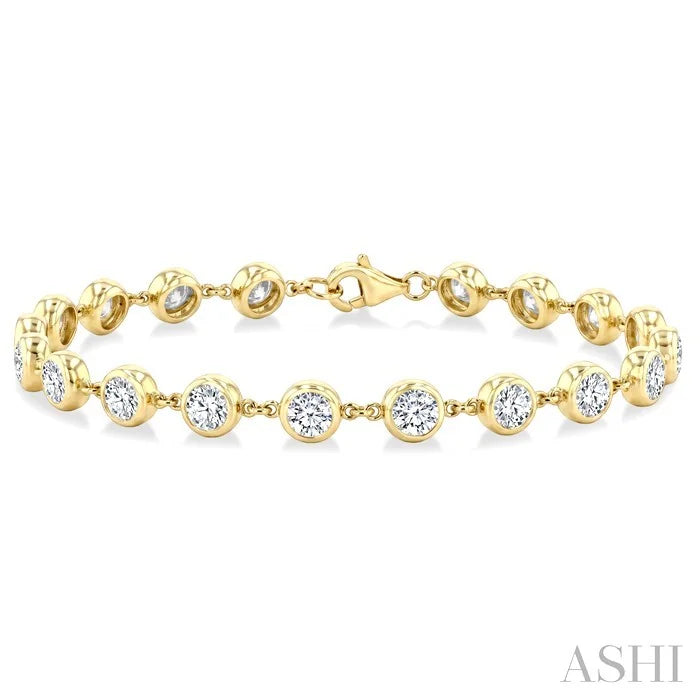 Bezel Set Diamond Station Bracelet