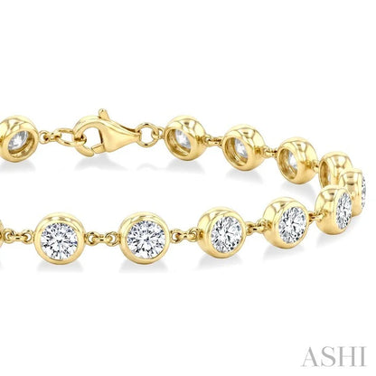 Bezel Set Diamond Station Bracelet
