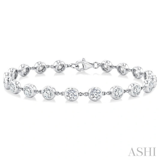 Bezel Set Diamond Station Bracelet