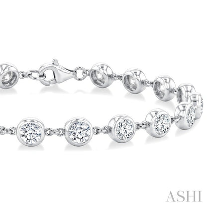 Bezel Set Diamond Station Bracelet