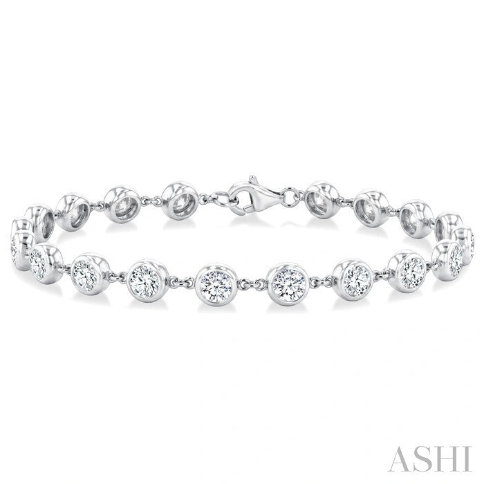 Bezel Set Diamond Station Bracelet
