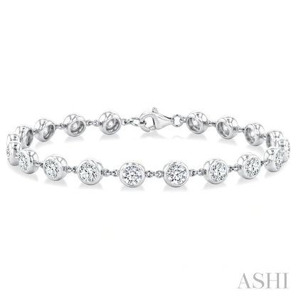 Bezel Set Diamond Station Bracelet