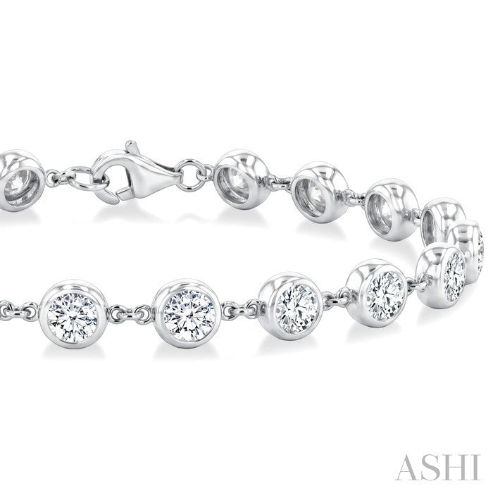 Bezel Set Diamond Station Bracelet