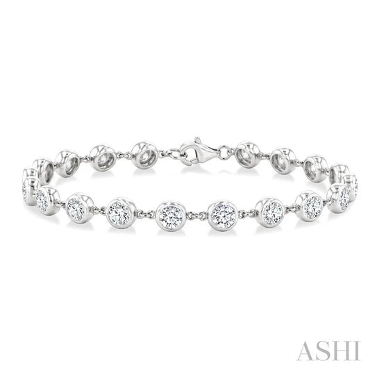 Bezel Set Diamond Station Bracelet