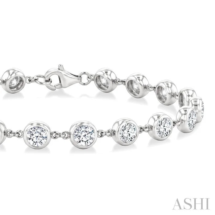 Bezel Set Diamond Station Bracelet